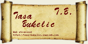 Tasa Bukelić vizit kartica